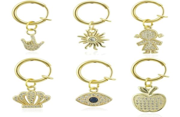 

jinglang faux fake belly ring high crown eyes girl belly piercing clip on umbilical navel belly button cartilage clip on earrings 7936937, Silver