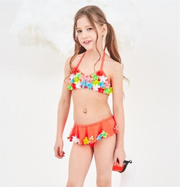 

children039s swimwear 2021 baby girl039s swimsuit kid bikini children pretty flower halter strap dress for girl beachwea7736765
