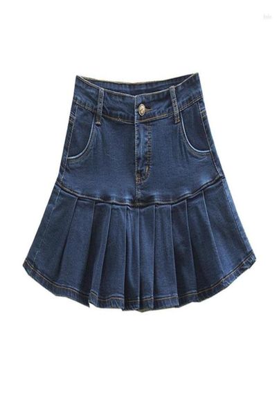 

skirts plus size for women 4xl 5xl 6xl summer fashion patchwork ruffles high waist shorts skirt woman casual pleated denim4540016, Black