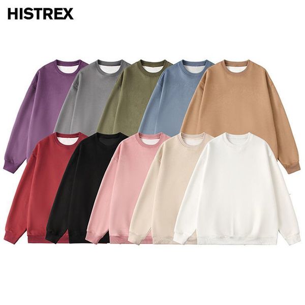 

mens hoodies sweatshirts vintage suede men autumn solid pullover harajuku y2k oversized casual streetwear basic plain sweatshirt outwear 23, Black