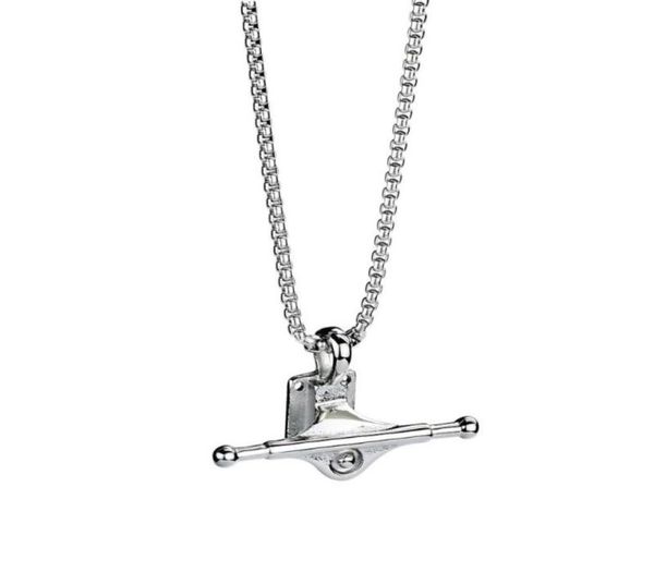 

pendant necklaces hip hop rock gold silver color stainless steel skateboard bracket pendants for men rapper jewelry drop6224020