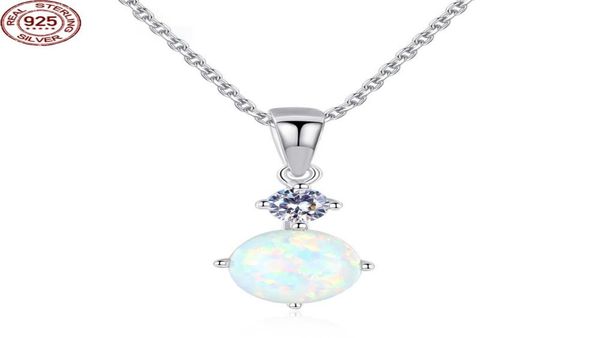 

exquisite sterling silver 925 round opal pendant necklace for women cut chain necklaces fashion jewellery3558921