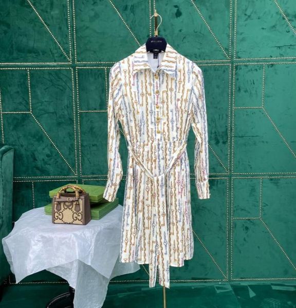 

2022 luxury designer designs new dress products and puts them on the shelves customized silk satin printed shirt dress7289818, White;black