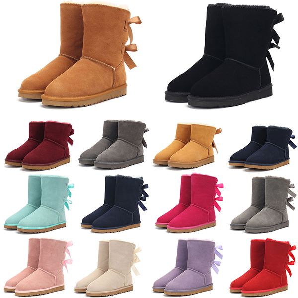 

australia women boots designer snow boots chestnut low black brown green purple red claret red ankle short winter booties size 36-41
