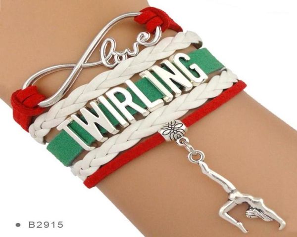 

infinity love twirling majorette batons gift for twirlers ballerina ballet dancers bracelets for women14235041, Golden;silver