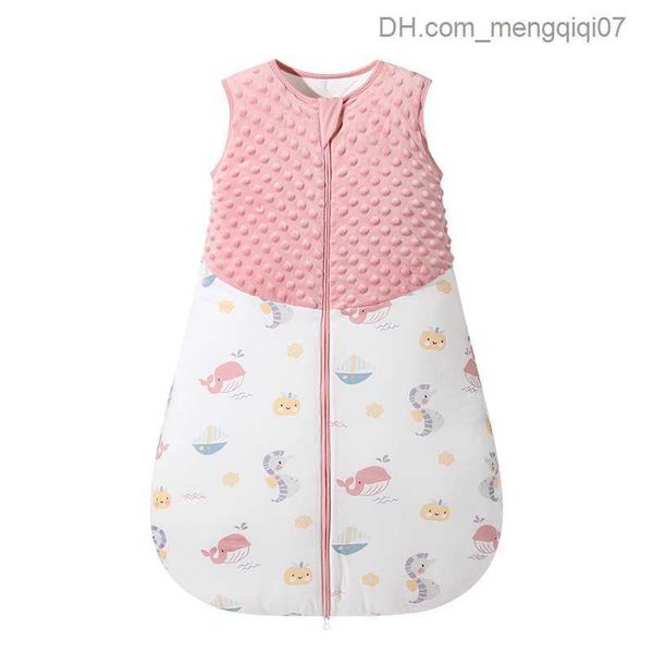

pajamas autumn winter baby sleeping bags cotton baby kick resistant bedding newborns infants minky dot wearable blankets sleep nests z230810, Blue;red