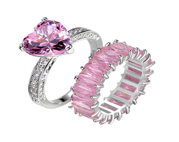 

pink rings inlaid with zircon jewelry for women fashion party bijoux4429643, Silver