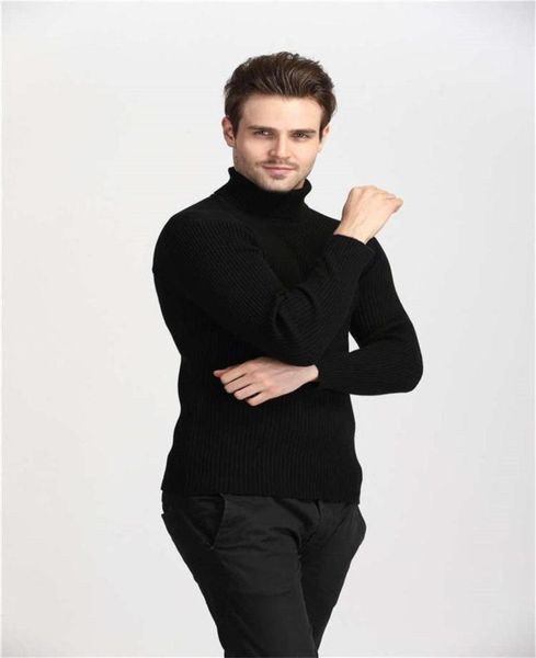 

winter thick warm cashmere sweater men turtleneck mens sweaters slim fit pullover men classic wool knitwear pull homme7619440, White;black