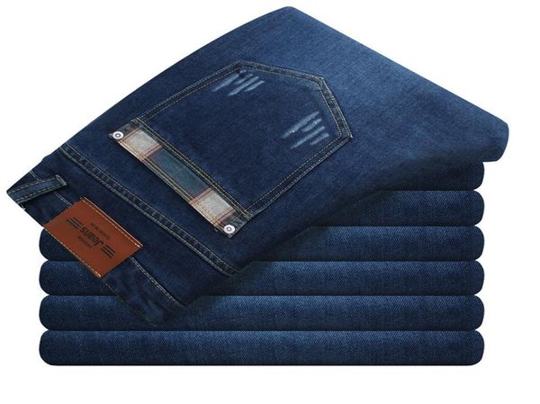 

men039s jeans style casual slim fit trousers elastic men fashion classic denim skinny4937125, Blue