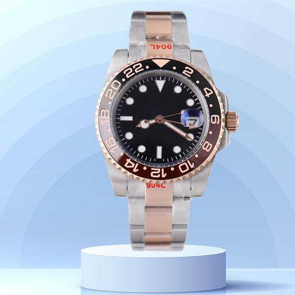 

mens watch designer men watches 41mm automatic machinery sapphire stainless steel ceramic wristwatches super luminous montre waterproof blue, Slivery;brown