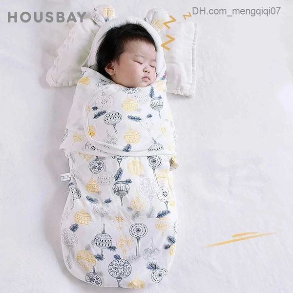 

pajamas baby cocoon baby shake packaging 0-6 months newborn sleep bag cute bear ear child head and neck protector design urinary bag z230811, Blue;red