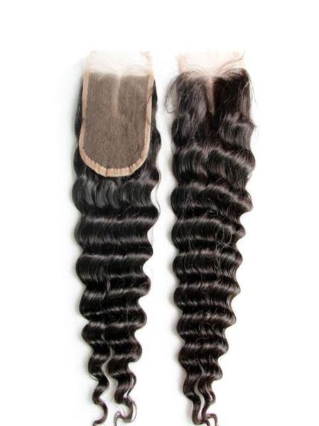 

deep wave 4x4 lace closure 100 human hair natural hairline pre plucked closures99218079917865, Black;brown