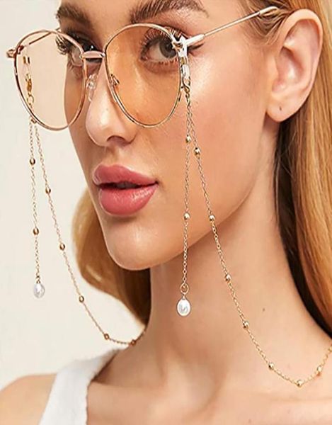 

pendant necklaces kinfolk women beaded glasses pearl eyeglasses holder strap sunglasses chain silicone loops accessory gift2826746, Silver