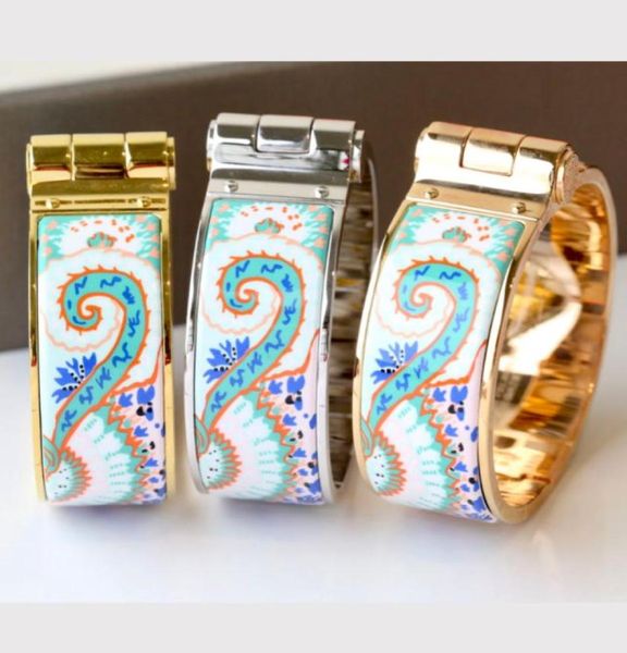 

enamel clic bangle for women charm bracelets 20mm middle size snapfastener green rotate enamel7944257, Golden;silver
