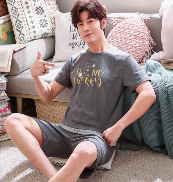 

new sleepwear sets for men two piece set pyjamas 100 cotton lovely pijama boys fruits home wear short sleeved nightwear mxxxl641952523479, Black;brown