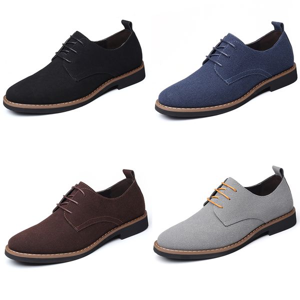 

large size matte leather business shoes men black dark brown grey anti-suede trainers outdoor sports sneakers