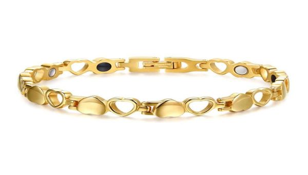 

316l stainless steel women magnet health energy bracelets fashion ladies magnetic love bangle function pulseras jewelry accessorie5697304, Black