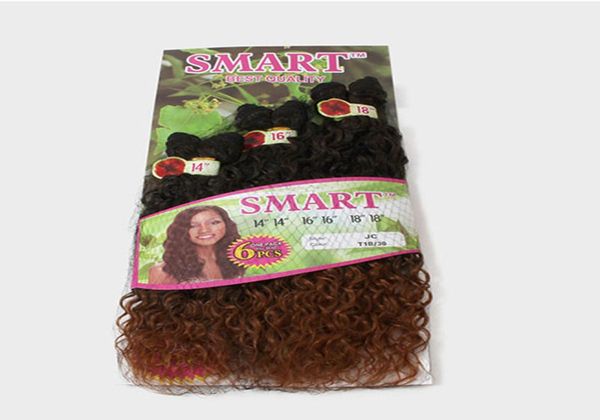 

factory 2021 dhgat e6pcslot synthetic weave hair extensions jerry curly ombre brown kanekalon deep curly crochet bra2132986, Black