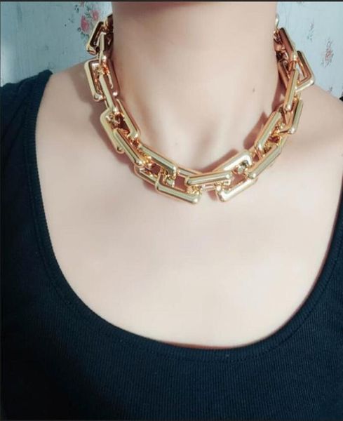 

retro fashion exaggerated metal short necklace female accessories hip hop necklace clavicle chain lover gift1829290, Black