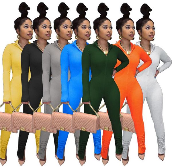 

women solid color jumpsuits v neck rompers fashion slim onesie long sleeve bodysuit fall winter clothing bodycon one piece pa6565308, Black;white