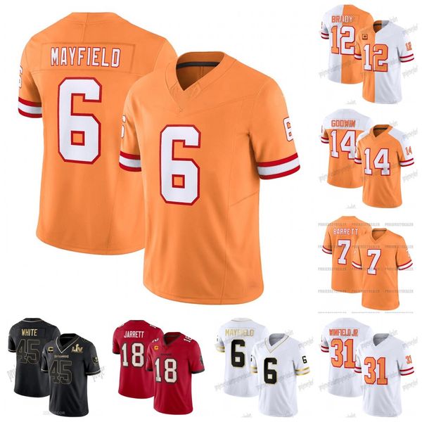 

baker 6 mayfield tom 12 brady 2023-24 orange throwback football jersey buccaneeres mike evans devin white kyle trask antoine winfield jr. da, Black