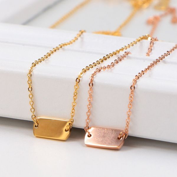 

simple letters pendant necklaces ladies chain necklace personality titanium necklaces indoor outdoor brand necklace jewelry, Silver
