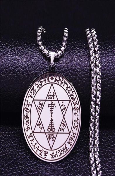 

2021 stainless steel hexagram satan key of solomon pendant necklace jewelry acero inoxidable joyeria mujer nxhs0352627354332292, Silver