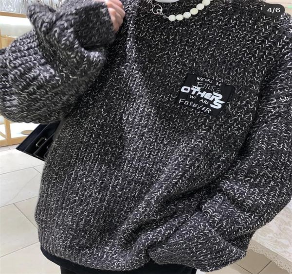 

raf simons retro slogan men039s sweater stickers are casual and loose high street oversized couples winter pullovers hiph1946031, White;black