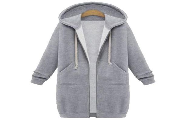 

long hoodie women039s fallwinter oversized hoodie plus velvet sweatshirt hoodies zipper fashion coat double pocket street casu1691605, Black