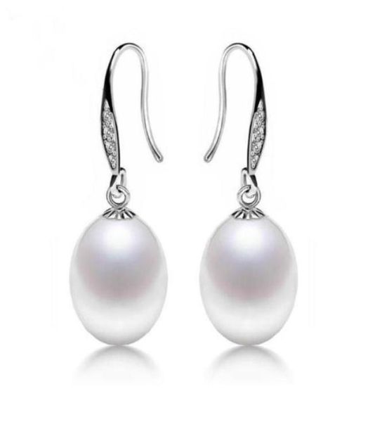 

1 pair of 89mm rice shape white pink purple natural pearl earring 925 silver jewelry for women33448157991779, Golden;silver