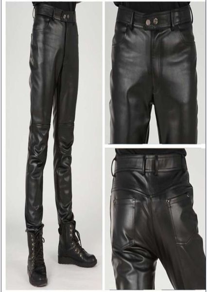 

korean style new male pu leather pants tide slim trousers autumn winter fashion casual leather pants black men039s1612972