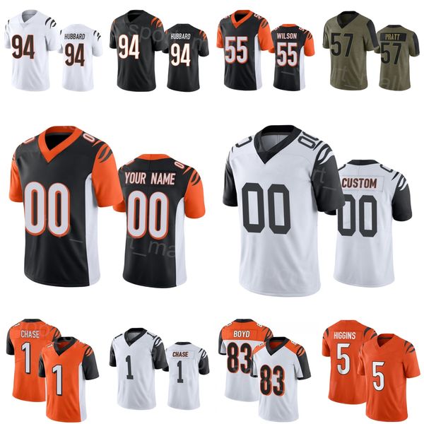 

man woman youth football 1 jamarr chase jersey 5 tee higgins 83 tyler boyd 55 logan wilson 57 germaine pratt 94 sam hubbard embroidery and s, Black;red