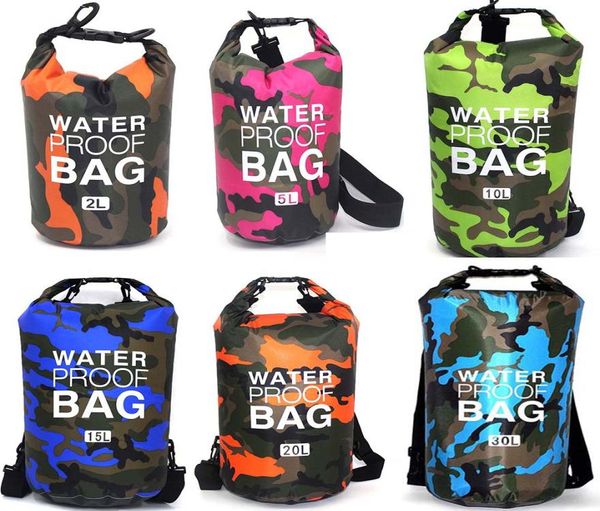 

outdoor camouflage waterproof dry bag portable rafting diving dry bag sack pvc swimming bags for river trekking 2510152030l4264507