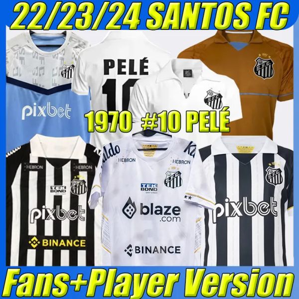 

santos fc #10 pele retro soccer jersey 1970 56 97 98 99 01 11 12 13 pato sanchez soteldo elano andre f anderson borges vintage classic footb, Black;yellow