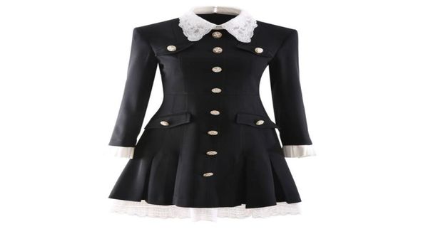 

highquality lace stitching hitcolor office lady suits dress05424069, Black