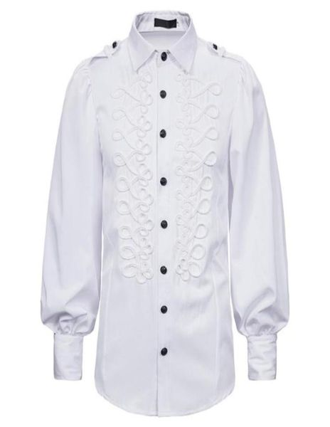 

men039s vintage shirt steampunk victorian solid retro evening party blouse long sleeve streetwear shirt chemise ho3382263, White;black