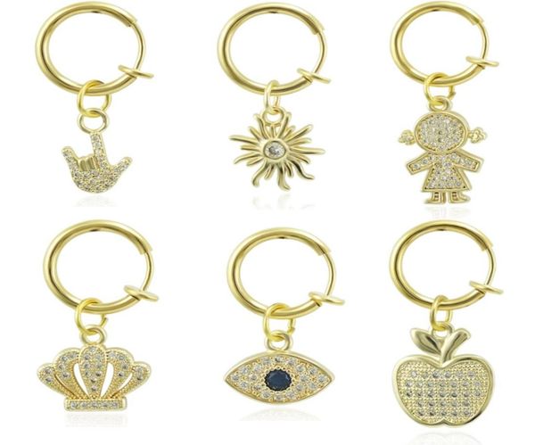 

jinglang faux fake belly ring high crown eyes girl belly piercing clip on umbilical navel belly button cartilage clip on earrings 4583217, Silver
