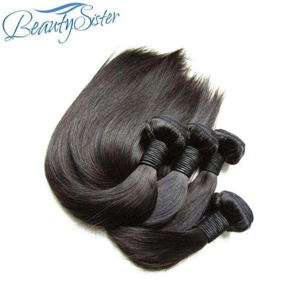 

beautysister brazilian cuticle aligned virgin hair silk straight 4 bundles 400g lot unprocessed remy human hair bundles weaves nat8476924, Black
