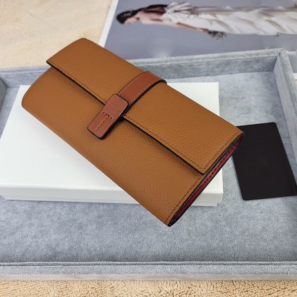 

luxury long wallet large granular leather vertical wallet card holders designer buckle wallets business card holder fashion purse credit pou, Red;black