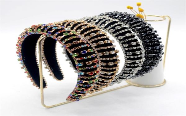 

europe and america full crystals thick antislip headband sponge manmade diamond hairband women039s hair hoop7731688, Slivery;white