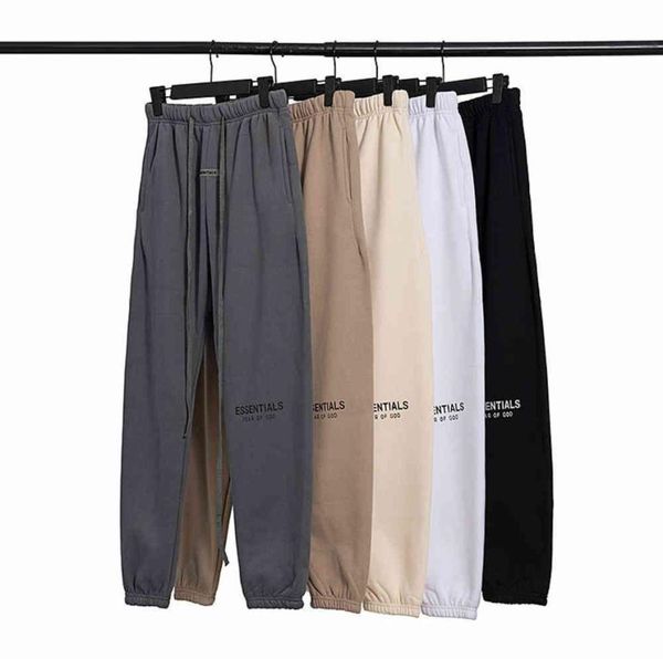 

autumn and winter fog double line s sweatpants for lovers loose men's casual reflective letter pants1339582, Black