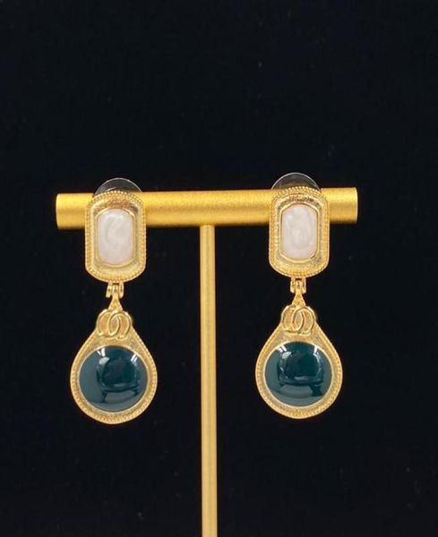 

designer letter studs long earrings pendants crystal luxury brands women rhinestones wedding party jewelry accessories393052726590548, Golden;silver