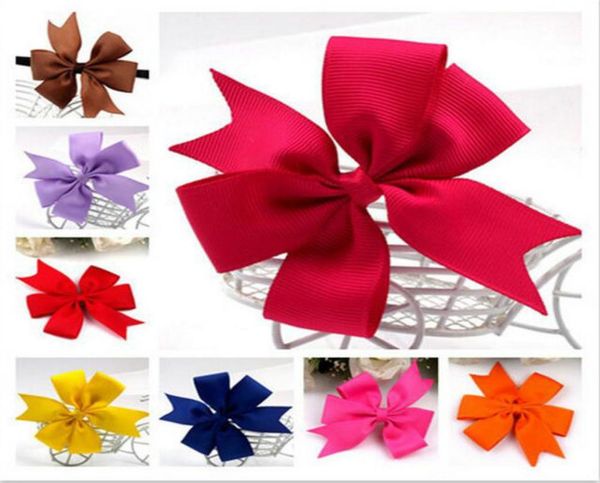 

40 colors candy design grosgrain ribbon hair pin for kids girls children baby barrettes party gift7494718, Slivery;white