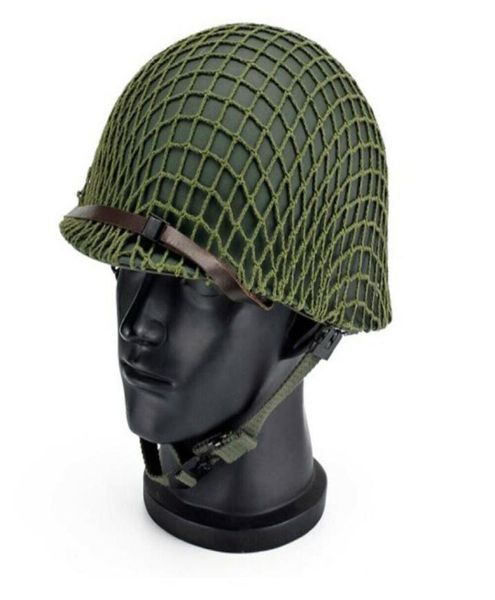 

wwii us steel abs m1 helmet cosplay outdoor tactical cs game collectable replica with net cover57596193041862