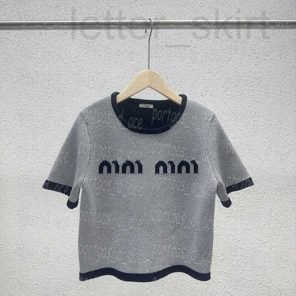 

women's plus size t-shirt designer letters women t shirts short sleeve knit shirt vintage fashion gray round neck jumper 8xk0, Black