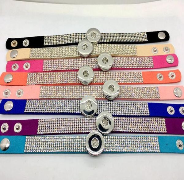 

whole ginger snap bracelet 8pcslot mix style women fashion rhinestone snap bracelet jewelry fit 18mm snap chunk charm button1914705, Golden;silver