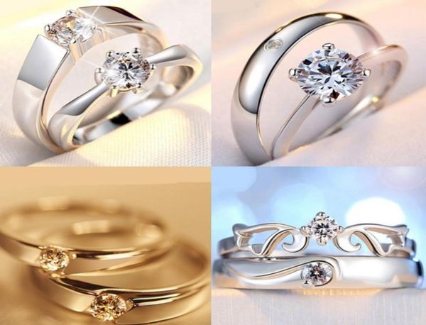 

couple rings diamond s925 pt wedding fashion engagement anniversary whole necklace torque solitaire lady designer uk rock crys8831721, Silver