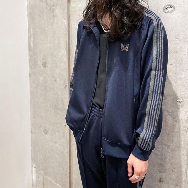 

mens jackets spring autumn coat awge needles outerwear men women casual quality butterfly embroidery zipper navy 230810, Black;brown