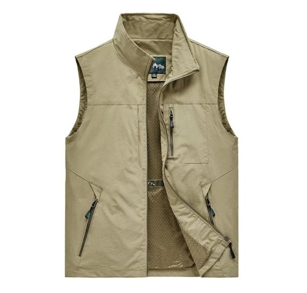 

men039s vests mens jacket sleeveless vest spring summer autumn casual travels hiking work vest multipockets vest waistcoat 5xl6330747, Black;white
