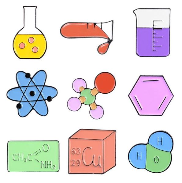 

beaker cube geometry rhombus chemical test tube combination personality innovation gift special cartoon cute denim lapels3925420, Gray